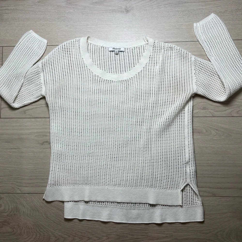 Madewell Cream Open-Knit Long Sleeve Sweater Size XXS Women’s